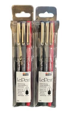 Marvy Uchida Le Pen 6 Pack Extra Fine 0.3mm Bright Neon Colors Pens Made Japan